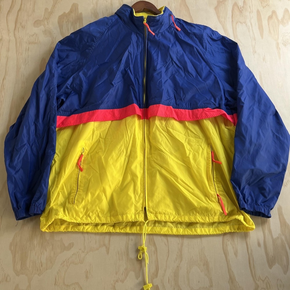 Vintage Woolrich Jacket Mens XL Multicolor Nylon Windbreaker Full Zip Colorblock